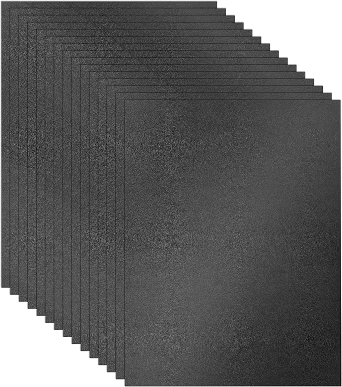 100 Sheets Black Shimmer Cardstock 8.5 x 11 Printer Paper, 92lb Heavyweight Construction Paper Card Stock for Wedding invitations, School Crafting, Thank You Cards, Making Card-DeskLoop Office