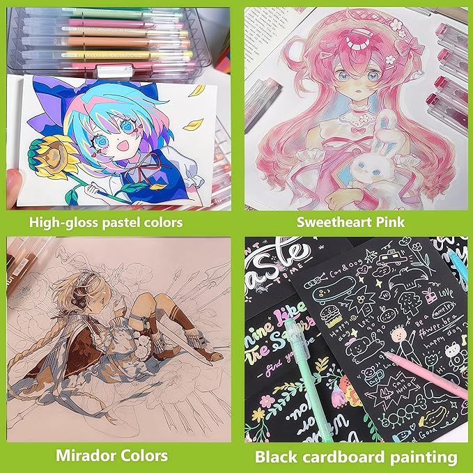 Colored Gel Pens Set, 0.6mm Fine Point for Black & White Paper, Cute Pens for Journaling, Adult Coloring Books, Bible, Drawing, Note Taking, School & Journaling Supplies (72 Advanced Colors)-DeskLoop Office