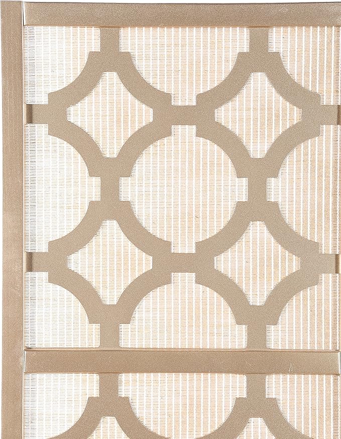 NicBex Room Divider 4 Panel Room Dividers with Quarterfoil Diamond Design Partition Room Dividers and Folding Privacy Screens Wall Divider for Home, Room Separation,69.28"W x 17.32"D x 70.31"H, Gold-DeskLoop Office