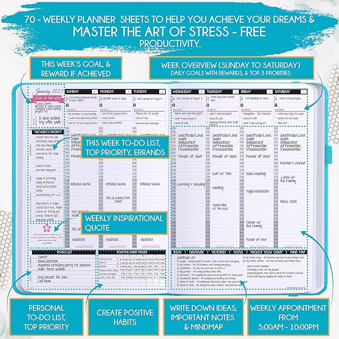 2025-2026 Planner Weekly and Monthly | 16-Month Life Planner to Increase Focus & Productivity | Reduce Overwhelm & Achieve Your Biggest Goals | Include Gift Box & Stickers | Sep 2025-Dec 2026-DeskLoop Office