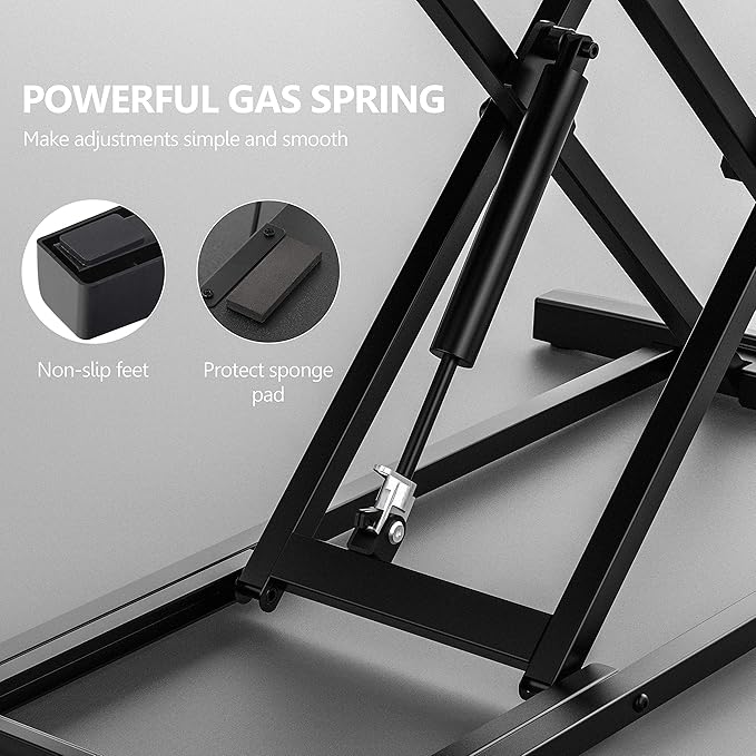 FITUEYES Height Adjustable Standing Desk 36” Wide Sit to Stand Converter Stand Up Desk Tabletop Workstation for Dual Monitor Riser FSD309101WB-DeskLoop Office