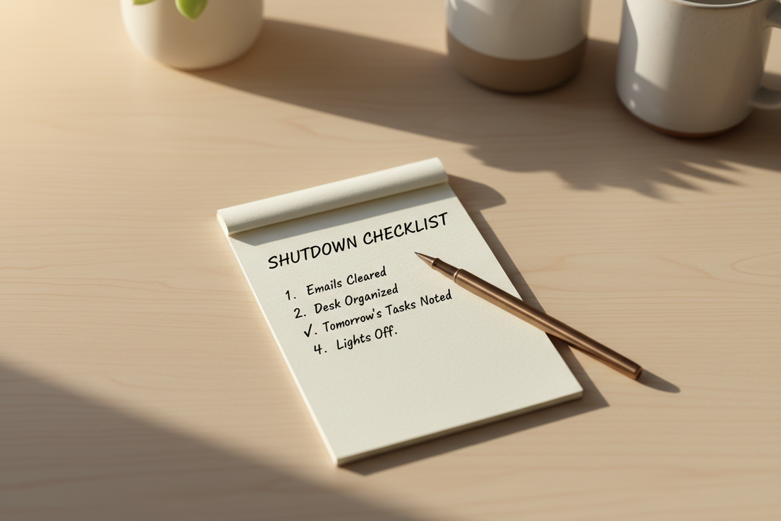 Your End-of-Day Shutdown Ritual: The Analog Practice That Protects Your Evening