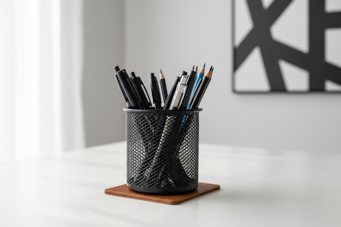 The Rotating Pen Cup Strategy: Tool Access Without the Clutter