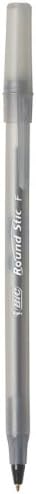 BIC Round Stic Xtra Precision Fine Black Ballpoint Pens, Medium Point, 12-Count - Image 2