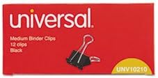 UNV10210 Medium Binder Clips, Steel Wire, 5/8" Cap., 1-1/4" Wide by Unknown