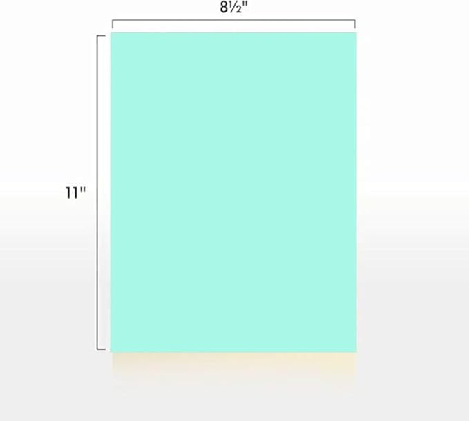 Colored Copy Paper, 20 LB (75 GSM) 8.5 X 11, 500 Sheets (Turquoise)-DeskLoop Office