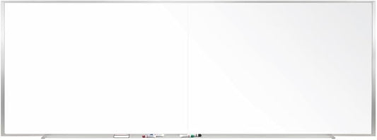 Ghent 4 x 12 Porcelain Magnetic Whiteboard, Aluminum Frame, 1 Marker, 1 Eraser by Ghent