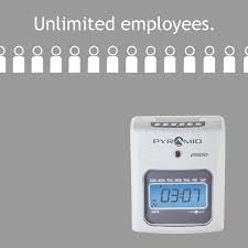 Pyramid Time Systems - Model 2500 Auto Aligning and Top Loading Time Clock [2500K1] Bundle Includes: Time Clock, 100 Time Cards, 2 Ink Ribbon cartridges, one 10 slot time card rack and 2 Security Keys-DeskLoop Office