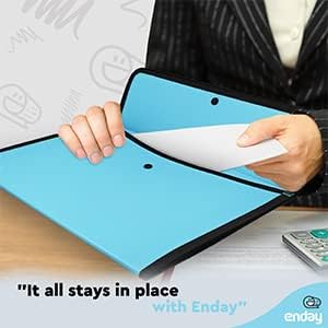 Square Flap Document Holder Blue, Expanding File Folder, A4 Letter Size - Image 6