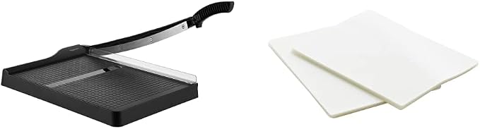 Amazon Basics Paper Trimmer 12" Blade, 10 Sheet Capacity & Clear Thermal by AmazonBasics