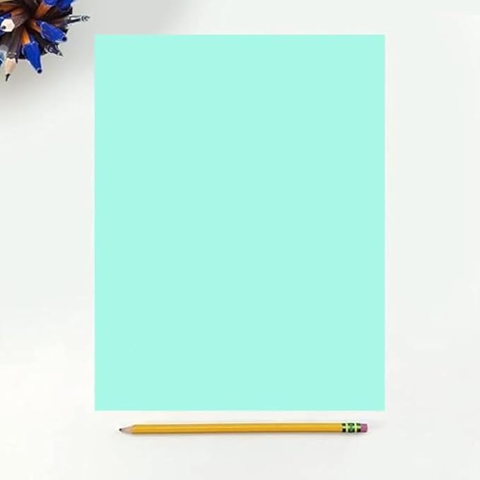 Colored Copy Paper, 20 LB (75 GSM) 8.5 X 11, 500 Sheets (Turquoise)-DeskLoop Office