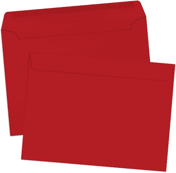 LUXPaper 9 x 12 Booklet Envelopes | Ruby Red | 80lb. Text | 250 Qty - Image 3