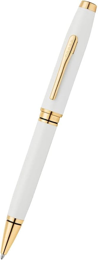Cross Coventry Pearl White Lacquer & Gold PVD Appointments Ballpoint Pen by Cross