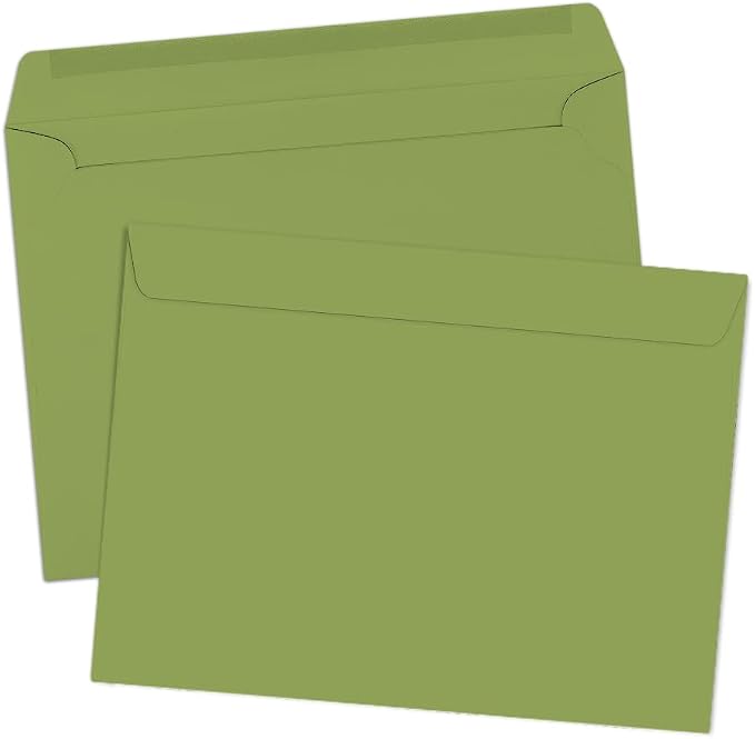 LUXPaper 9 x 12 Booklet Envelopes | Avocado Green | 70lb. Text | 1, 000 Qty - Image 3