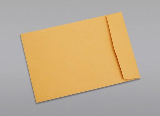 Limited Papers (TM) Booklet Envelopes, (Open Side) Brown Kraft, Gummed Seal, 28 Pound, Heavyweight, For Mailing And More. (250, 6 x 9)