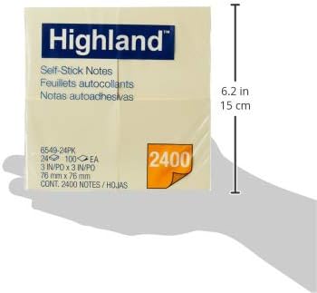 Highland Sticky Notes, 3 x 3 Inches, 24 Pack - Image 2