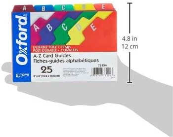 Oxford Poly Index Card Guides, Alphabetical, 25 Guides per Set - Image 3