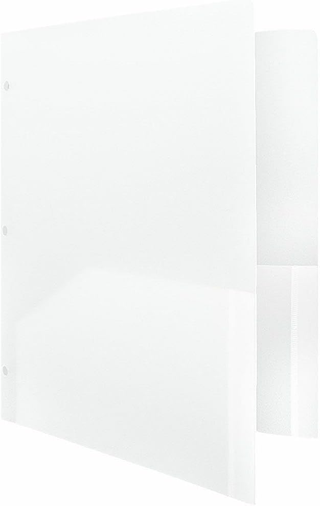 JAM PAPER Heavy Duty Plastic 3 Hole Punch Pocket Folders - Image 3