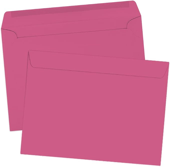 LUXPaper 9 x 12 Booklet Envelopes | Magenta Pink | 80lb. Text | 500 Qty - Image 2