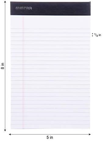 Mintra Office Legal Pads, ((xBasic, 5in x 8in, Narrow (White), 36pk (6-6pks))-DeskLoop Office