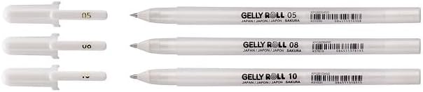 SAKURA Gelly Roll Basic White Gel Pen Set of 3, Drawing & Crafts - Image 3