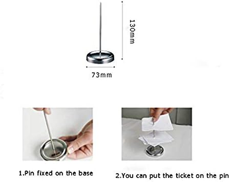 Desk Straight Rod Paper Holder Spike Stick Bill Fork, 130mm Long, Stainless | - Image 6