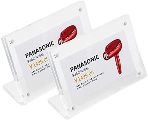 2 Pack Acrylic Label Holder Price Tag Displays Sign Holder Horizontal Slanted - Image 2