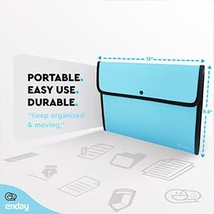 Square Flap Document Holder Blue, Expanding File Folder, A4 Letter Size - Image 5