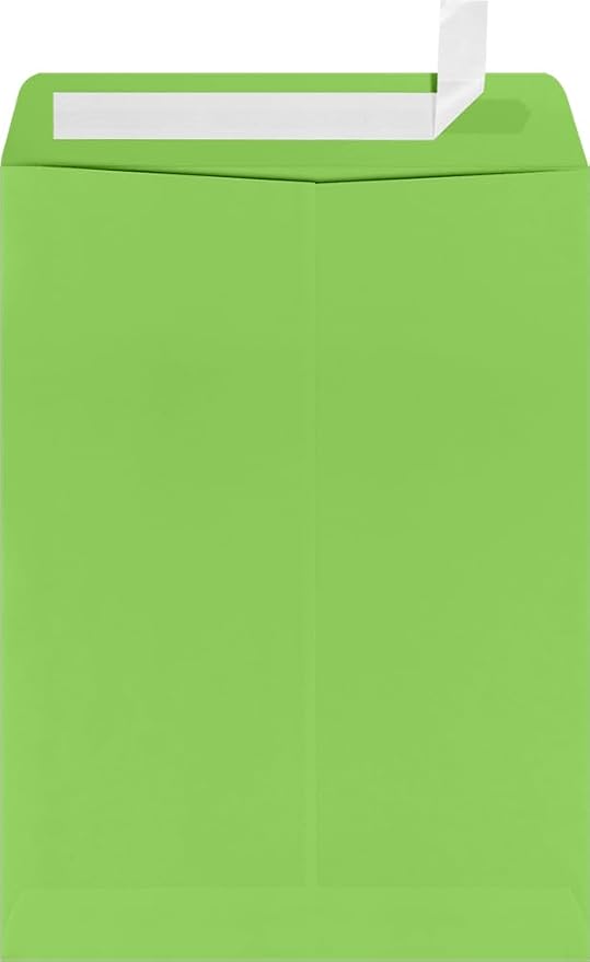 LUXPaper 9 x 12 Open End Envelopes | Peel & Press | Limelight Green | 80lb. by LUXPaper