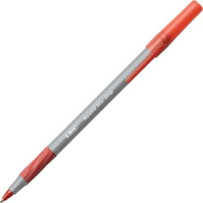 BIC Round Stic Grip Xtra Comfort Red Ballpoint Pens, Medium Point, 12-Count Pack - Image 3