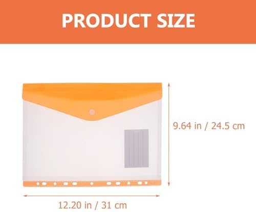 Clear Plastic Document Envelopes, 12 Pack, 6 Colors, Button Closure, - Image 4