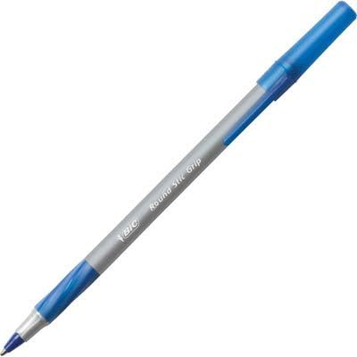 BIC Round Stic Grip Xtra Comfort Blue Ballpoint Pens, Medium Point, 36-Count - Image 4