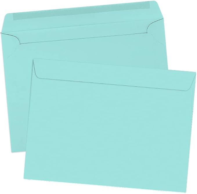 LUXPaper 9 x 12 Booklet Envelopes | Seafoam Blue | 80lb. Text | 1, 000 Qty - Image 3