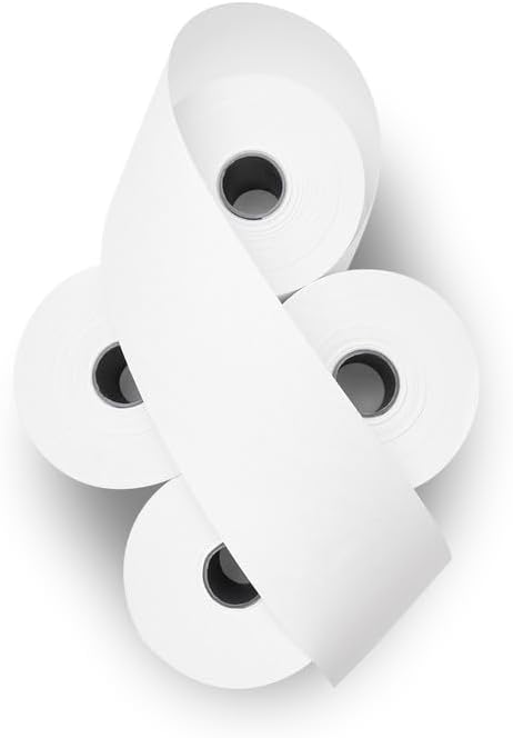 (50 Rolls) 2 1/4 x 150 ft White Adding Machine Tape Paper Rolls Premium One Ply Register/Adding Machine/Calculator Paper Rolls Printing Calculator 10 Key-DeskLoop Office