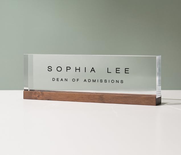 Personalized Acrylic Name Block w/Wooden Base by Muuyun