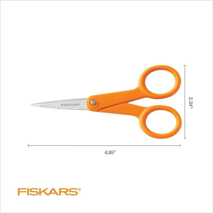 Fiskars Premier No. 5 Micro-Tip Orange-Handled Fabric Scissors, Double Loop - Image 2
