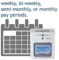 Pyramid Time Systems - Model 2500 Auto Aligning and Top Loading Time Clock [2500K1] Bundle Includes: Time Clock, 100 Time Cards, 2 Ink Ribbon cartridges, one 10 slot time card rack and 2 Security Keys-DeskLoop Office