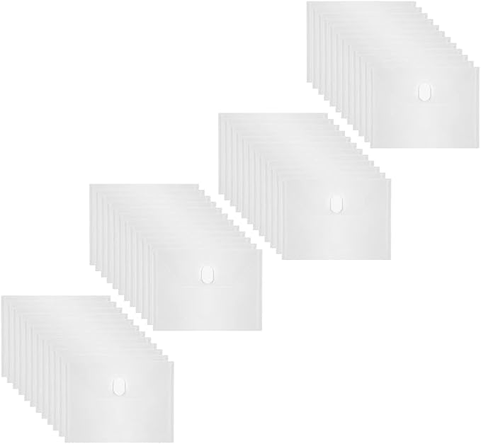 Anseal 48 Pack 5 x 7 Coupon Receipt Check Holder, Small Clear Plastic Envelope by Anseal