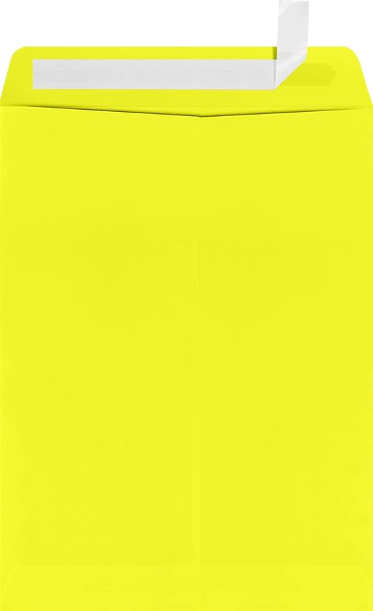 LUXPaper 9 x 12 Open End Envelopes | Peel & Press | Citrus Yellow | 80lb. Text by LUXPaper