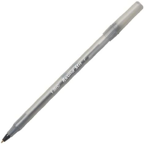 BIC Round Stic Xtra Precision Fine Black Ballpoint Pens, Medium Point, 12-Count - Image 4