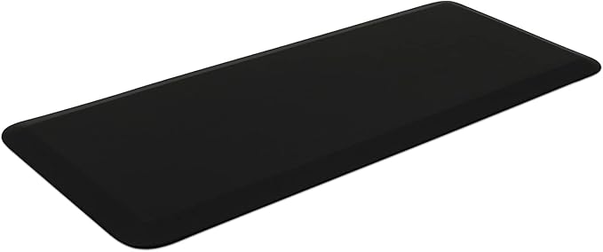 GelPro Anti-Fatigue Designer Comfort Kitchen Floor Mat, 20x48”, Leather Grain Jet Stain Resistant Surface with 3/4” Thick Ergo-Foam Core for Health and Wellness-DeskLoop Office