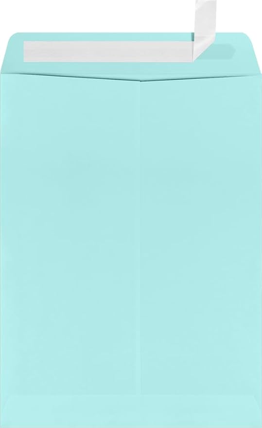 LUXPaper 9 x 12 Open End Envelopes | Peel & Press | Seafoam Blue | 80lb. Text | by LUXPaper