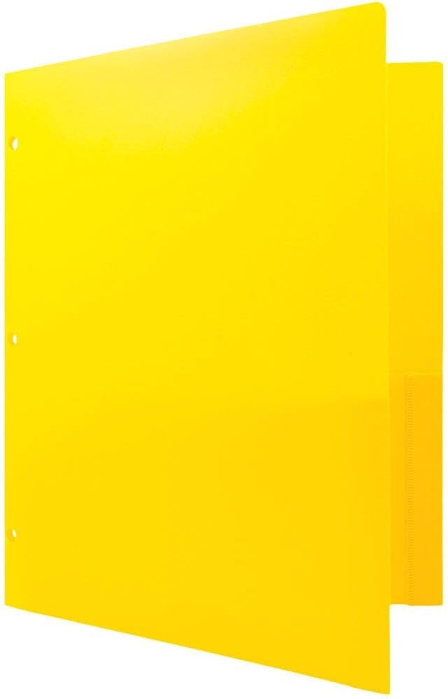 JAM PAPER Heavy Duty Plastic 3 Hole Punch Pocket Folders - Image 3
