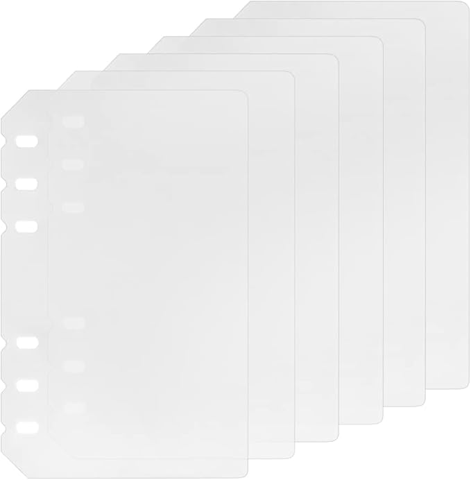 6 Pack A6 6 Holes Binder Divider Plastic Binder Divider Waterproof 6 Holes by Zelten
