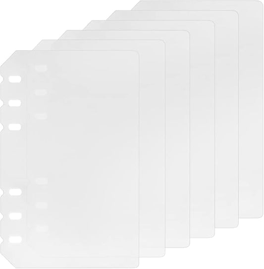 6 Pack A6 6 Holes Binder Divider Plastic Binder Divider Waterproof 6 Holes by Zelten