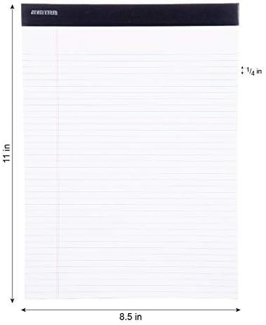 Mintra Office Legal Pads, ((xBasic, 8.5in x 11in, Narrow (White), 36pk (6-6pks))-DeskLoop Office