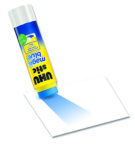 UHU Colored All Purpose Glue Stick 12-Pack Blue Applies & Dries Clear, 1.41oz - Non-Toxic, Washable. Permanent Strong Bond, Solvent-Free with Screw Cap,-DeskLoop Office