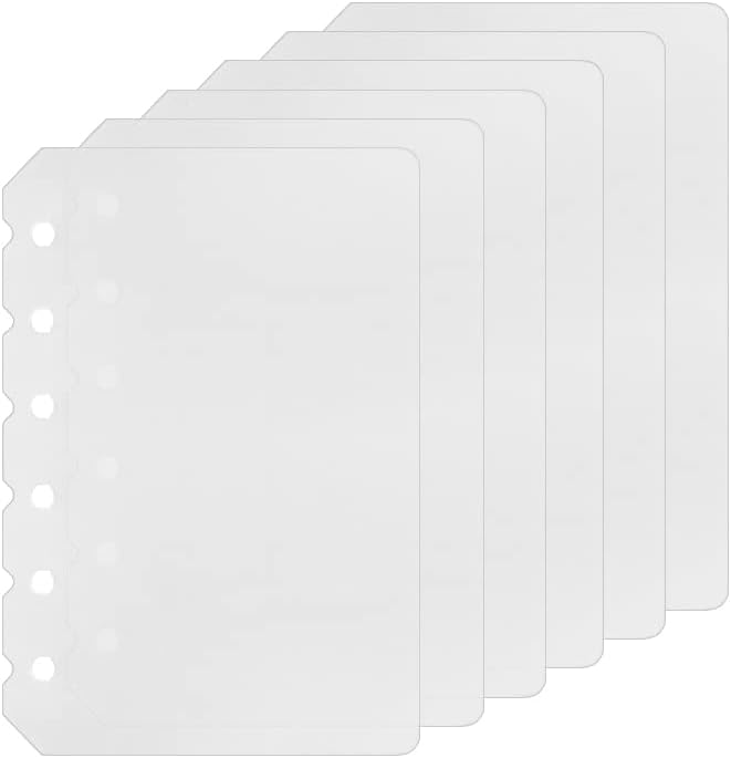 6 Pack A7 6 Holes Binder Divider Plastic Binder Divider Waterproof 6 Holes by Zelten