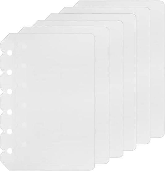 6 Pack A7 6 Holes Binder Divider Plastic Binder Divider Waterproof 6 Holes by Zelten