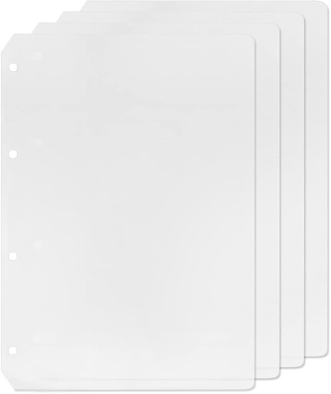 4 Pack A4 4 Holes Binder Divider Plastic Binder Divider Waterproof 4 Holes by Zelten
